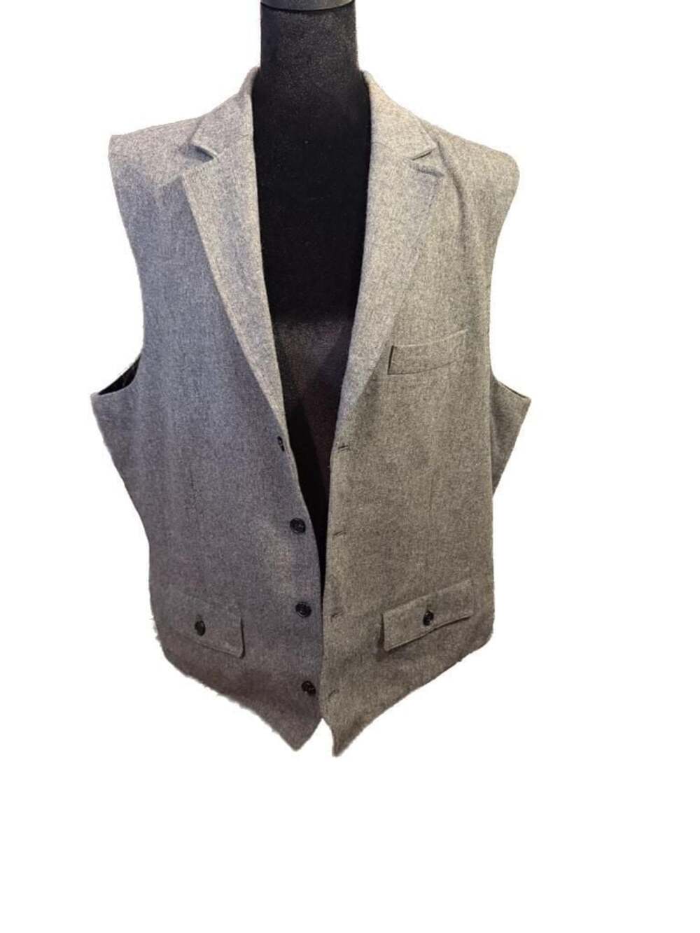 Tasso Elba Men's Grey Wool Blend Lapel Vest Size XL